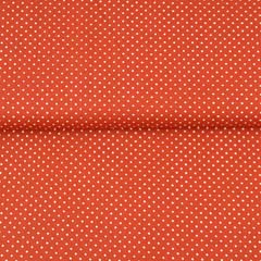 Baumwollstoff kleine Punkte Petite Dots, wei� terracotta