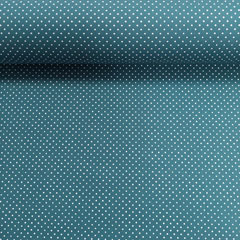 Baumwollstoff kleine Punkte beschichtet Petite Dots, wei� petrol
