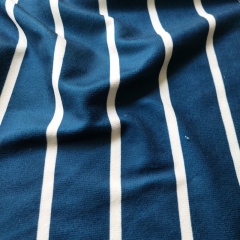 Frottee Stoff Streifen dunkelblau-wei� - Beachwear Stoff f�r Strandt�cher & Badem�ntel