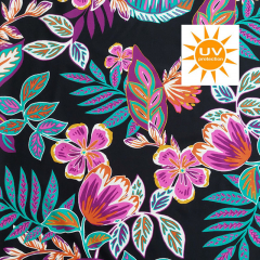 RESTST�CK 45 cm Badeanzugstoff Funktionsjersey Blumenmuster, bunt schwarz