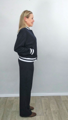 Hosenstoff 2-Way Stretch Wool Touch, mittelgrau meliert