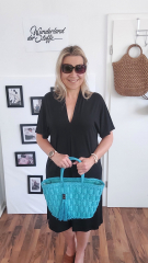 Korbtasche Strohtasche, t�rkis