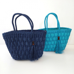 Korbtasche Strohtasche, t�rkis