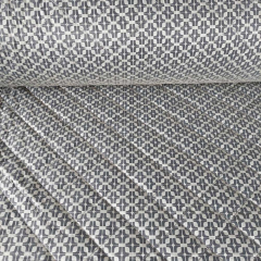 RESTST�CK 50 cm Steppstoff grafisches Muster Retromuster wattiert, grau cremewei�