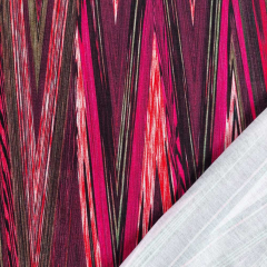 Viskose Jerseystoff Zickzack abstraktes Muster, Rott�ne bordeaux pink khaki