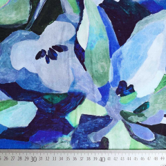 Viskose Jerseystoff abstraktes Muster Aquarell Stil, dunkelblau gr�n hellblau