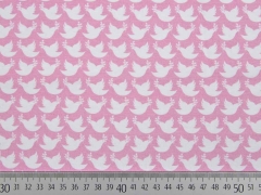 EINZELST�CK 1,96 m Jersey Friedenstauben Lycklig Design, wei� rosa