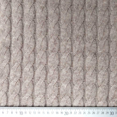 RESTST�CK 55 cm Strickstoff Zopfmuster klassischer Stil, taupe