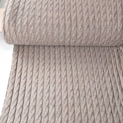 RESTST�CK 55 cm Strickstoff Zopfmuster klassischer Stil, taupe
