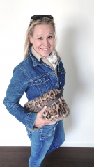 Fellimitat Leopardenmuster Pelzimitat Animal Print flauschig weich, braun dunkelbraun camel