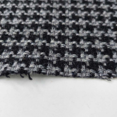 Woll-Tweed Stoff Hahnentrittmuster Deadstock Designerstoff - grau schwarz - Made in Italy