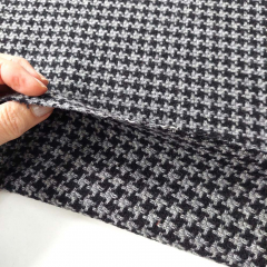 Woll-Tweed Stoff Hahnentrittmuster Deadstock Designerstoff - grau schwarz - Made in Italy