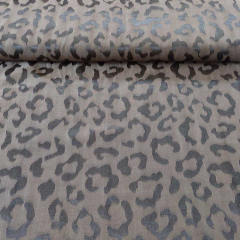 RESTST�CK 37 cm Viskosestoff Jacquard Leopardenmuster, mattes dunkelbraun