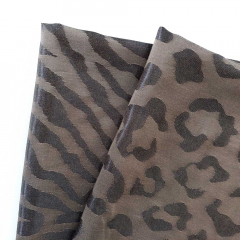 RESTST�CK 37 cm Viskosestoff Jacquard Leopardenmuster, mattes dunkelbraun