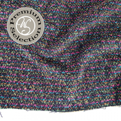 Bouclestoff Streifen Deadstock Designerstoff -pink hellgr�n schwarz - Made in Italy