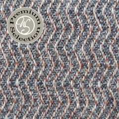 Wollstoff Zickzackmuster Deadstock Designerstoff -terracottabraun grau - Made in Italy