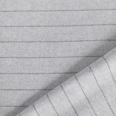 RESTST�CK 50 cm Hochwertiger Wollstoff Woolblend Nadelstreifen Fischgr�t Deadstock Designerstoff -grau - Made in Italy