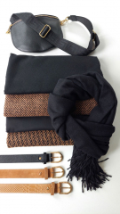 RESTST�CK 60 cm Wollstoff Woolblend weich uni schwarz - Made in Italy