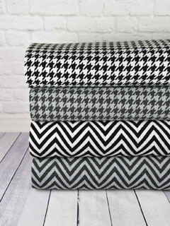 RESTST�CK 71 cm Jacquard Jersey Zick Zack, schwarz meliert