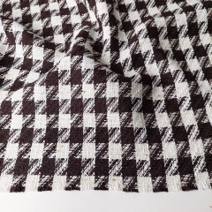 RESTST�CK 50 cm Boucle Stoff Hahnentritt Lurex, braun cremewei�