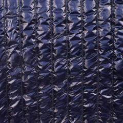 Steppstoff Streifen wattiert gl�nzend, navy dunkelblau