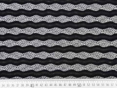 Jerseystoff Wellen Jacquardjersey, schwarz weiss