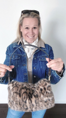 Fellimitat Leopardenmuster Pelzimitat Animal Print flauschig weich, braun dunkelbraun