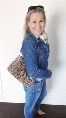 Fellimitat Leopardenmuster Pelzimitat Animal Print flauschig weich, braun dunkelbraun