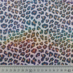 Regenmantelstoff Foliendruck Leopardenmuster Regenbogen-Glitzer - schwarz braun beige