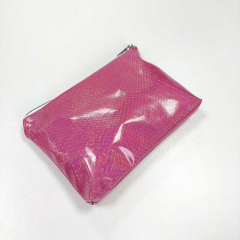 Regenmantelstoff Foliendruck Regenbogen-Glitzer pink