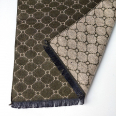 Schal Halstuch Gitternetzmuster grafisch, beige olivgr�n
