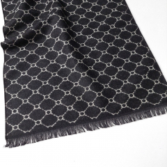 Schal Halstuch Gitternetzmuster grafisch, beige schwarz