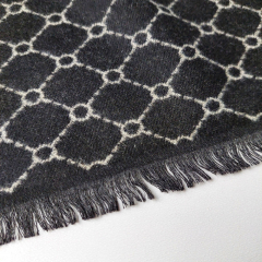 Schal Halstuch Gitternetzmuster grafisch, beige schwarz