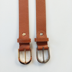 Lederg�rtel Damen - Gr. 85 (104 cm) - silberne Schnalle - cognac braun - Made in Italy