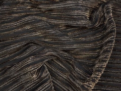 RESTST�CK 145 cm Plissee Stoff Glitzer Querstreifen, kupfer schwarz
