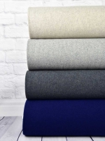 RESTST�CK 50 cm Wollmix Velour Caban Jackenstoff, marine blau