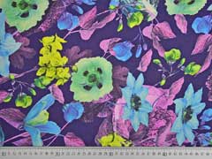 Chiffon Blumen, dunkelblau hellgr�n t�rkis
