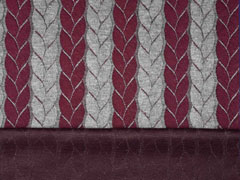 Jacquard Jersey Zopfmuster, bordeaux grau melange