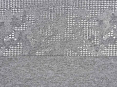 Strickstoff Hahnentritt Glitzer, hellgrau meliert