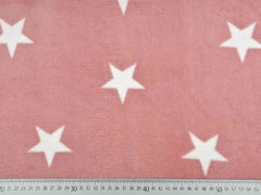Fleece mit Teddyfell Sterne Doubleface Jacquard, altrosa