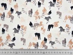 RESTST�CK 50 cm Crepe Blusenstoff Zebras, ecru