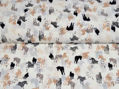 RESTST�CK 50 cm Crepe Blusenstoff Zebras, ecru