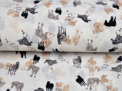 RESTST�CK 50 cm Crepe Blusenstoff Zebras, ecru
