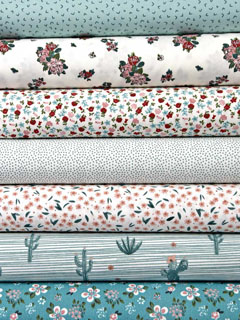 Baumwollstoff Blumenstr�u�e Rosen, altrosa wei�