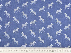 Jeansstoff leicht Zebras, wei� jeansblau