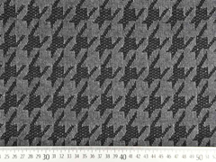 Jacquardstoff Chenille Hahnentritt, schwarz dunkelgrau