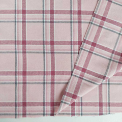 Flanell Stoff Karomuster karierter Baumwollstoff, dunkelaltrosa grau rosa