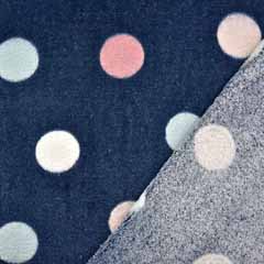 Wellnessfleece Punkte, rosa hellrosa mint dunkelblau meliert