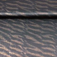 Blusenstoff Zebramuster Glitzer, braun schwarz