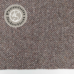 Wollstoff Fischgr�tmuster Deadstock Designerstoff, braun ecrue